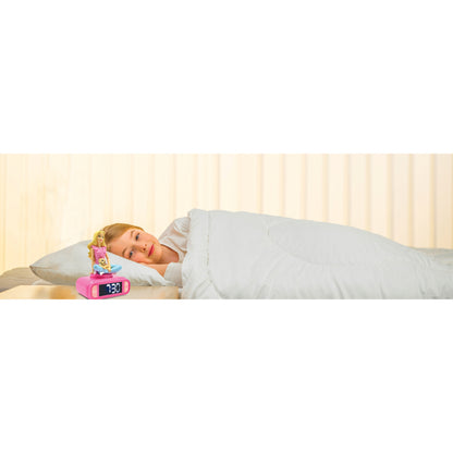 Lexibook 3D Barbie Children’s Clock with Night Light – Kids Bedroom Alarm Clock, Barbie