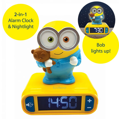 Lexibook 3D Despicable Me Minions Childrens Clock with Night Light