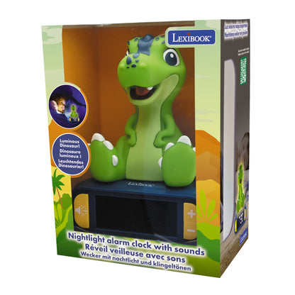 Lexibook 3D Dinosaur Childrens Clock with Night Light