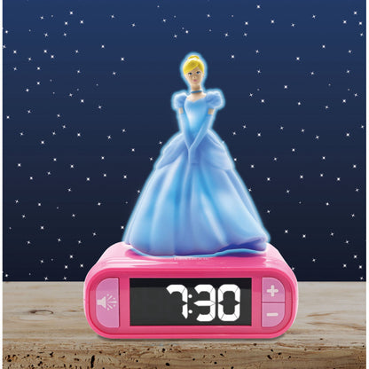 Lexibook 3D Disney Princess Childrens Clock with Night Light