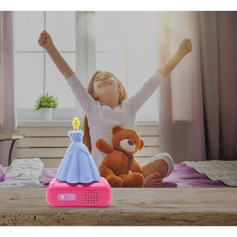 Lexibook 3D Disney Princess Childrens Clock with Night Light