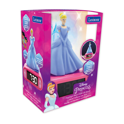 Lexibook 3D Disney Princess Childrens Clock with Night Light