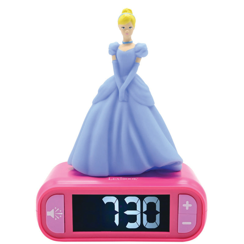 Lexibook 3D Disney Princess Childrens Clock with Night Light
