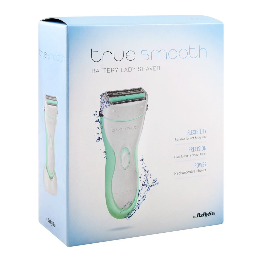 BaByliss 8770BU Green/White True Smooth Rechargeable Ladies Shaver