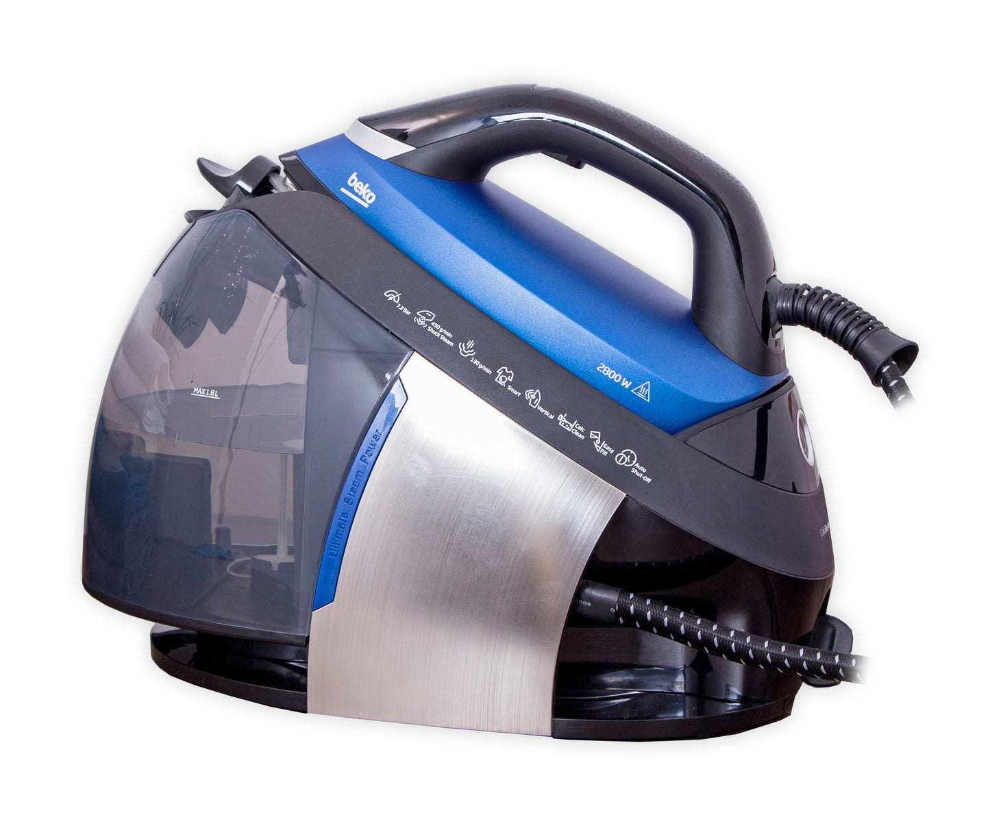 Beko SGA8328B SteamXtra 2800W Steam Generator Iron - HygieneShield - Blue and Black