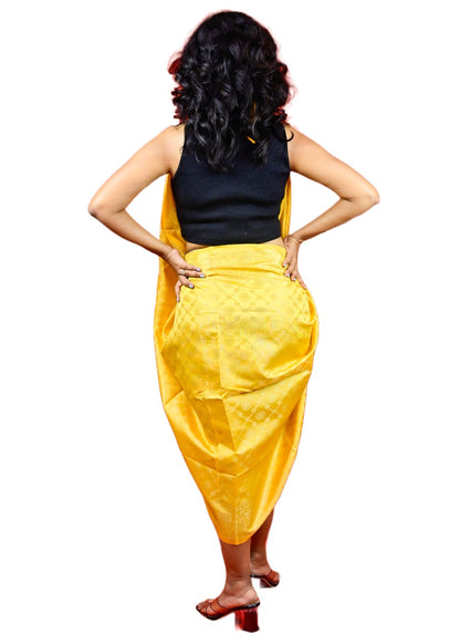 Fartila 081522 Yellow Taffeta Silk Banarasi Dupatta