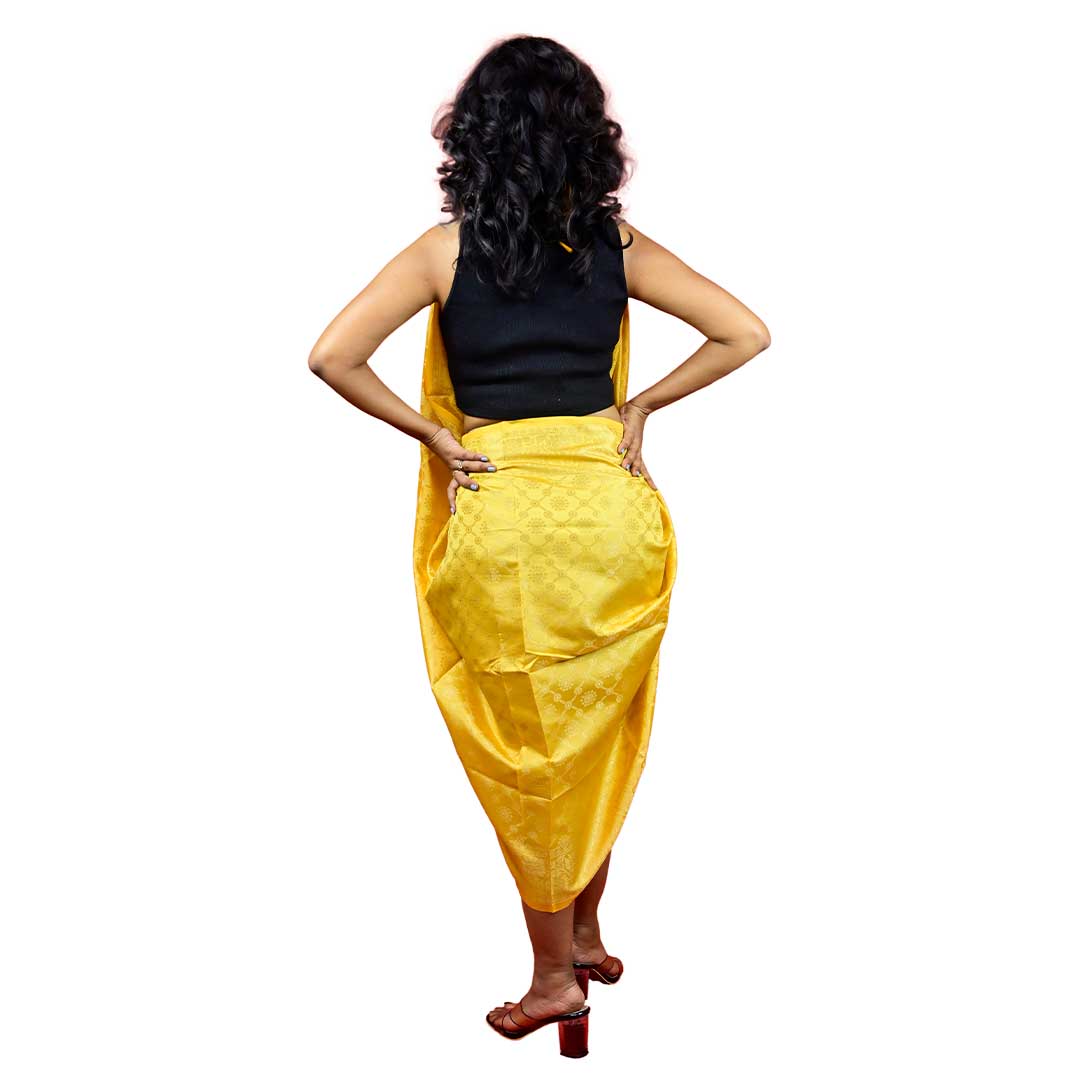 Fartila 081522 Yellow Taffeta Silk Banarasi Dupatta