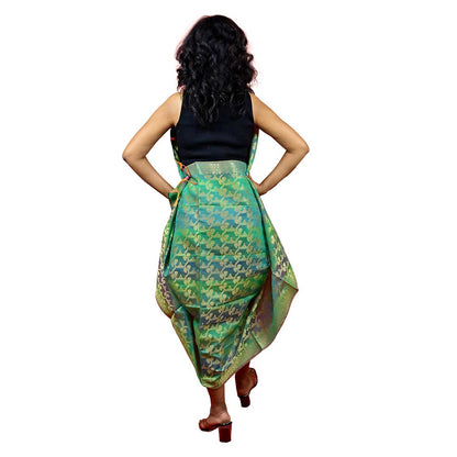 Fartila 081546 Rama Green Taffeta Silk Banarasi Dupatta