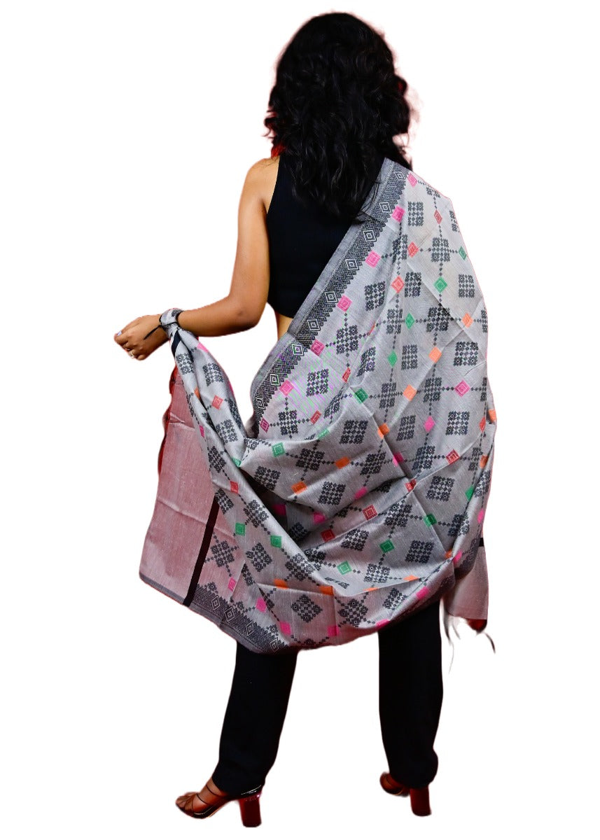 Fartila 081607 Multicolour Cotton Silk Banarasi Dupatta