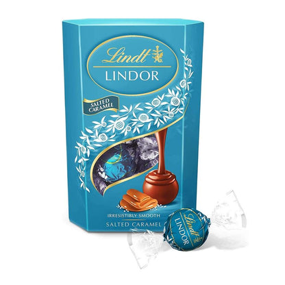 Lindt Lindor Chocolate Truffles Gift Box, Salted Caramel, Approximately 16 Balls, 200g