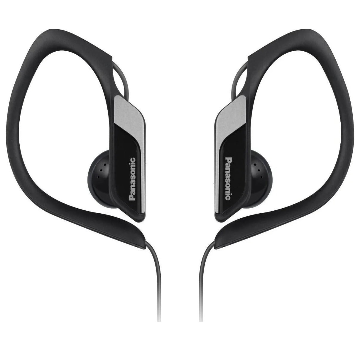 Panasonic RP-HS34 BLACK Water Resistant Sport Headphones Adjustable Ear Clip NEW
