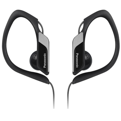 Panasonic RP-HS34 BLACK Water Resistant Sport Headphones Adjustable Ear Clip NEW