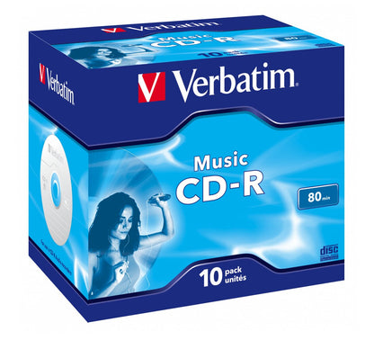 VERBATIM CD-R80 Audio Pack 10 CDR Recordable Discs 80min Blank Media