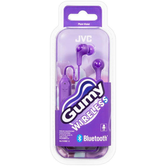 JVC HAFX9BT Gumy Elastomer Wireless Bluetooth In Ear Headphones - VIOLET