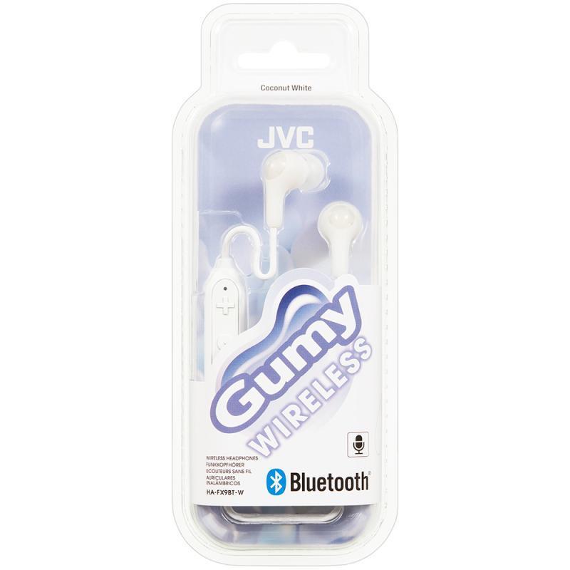 JVC HAFX9BT White Gumy Elastomer Wireless Bluetooth In Ear Headphones