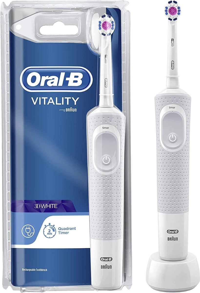Oral B D100.413.1 WHITE Toothbrush Power Handle Vitality