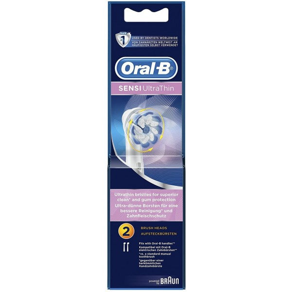 Oral B EB60B2 SENSI UltraThin Replacement Toothbrush Pack of 2