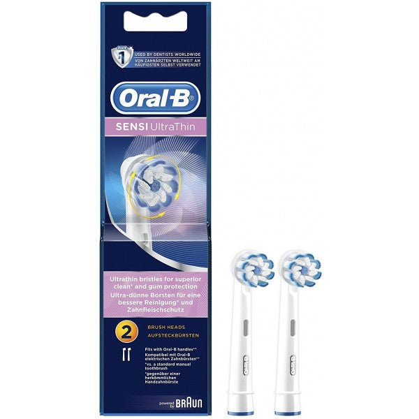 Oral B EB60B2 SENSI UltraThin Replacement Toothbrush Pack of 2