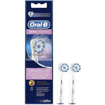 Oral B EB60B2 SENSI UltraThin Replacement Toothbrush Pack of 2