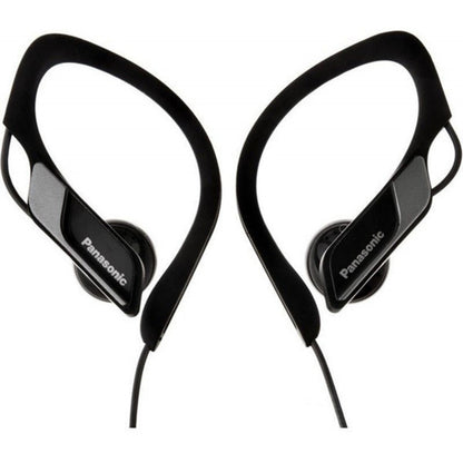 Panasonic RP-HS34 BLACK Water Resistant Sport Headphones Adjustable Ear Clip NEW