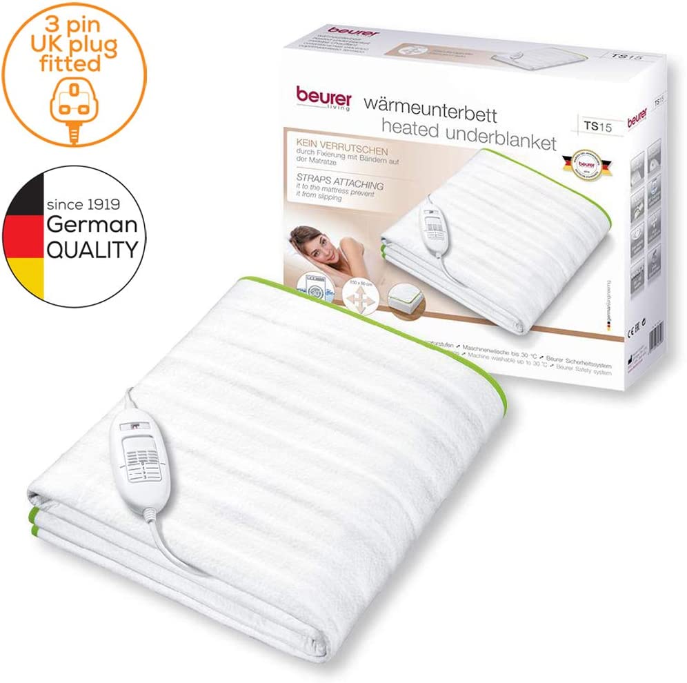 Beurer Heated TS15S Tie Down Heated Electric Under Blanket