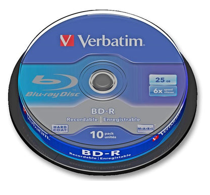 Verbatim BD-R 25Gb Spindle 10 Blue-Ray Discs