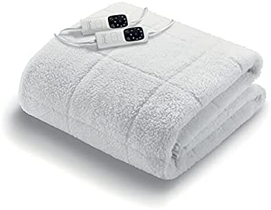 Dreamland Intelliheat+ fast heat Scandi Full Bed size Sherpa Underblanket | Double size electric blanket | 190 x 137cm | elasticated straps | 2 controls, 6 temperature settings