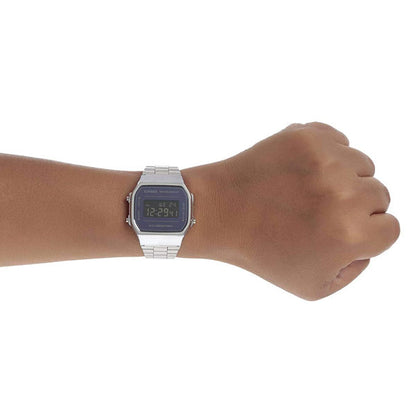 Casio A168WEM-1EF Classic Digital Watch - Silver with Black Case