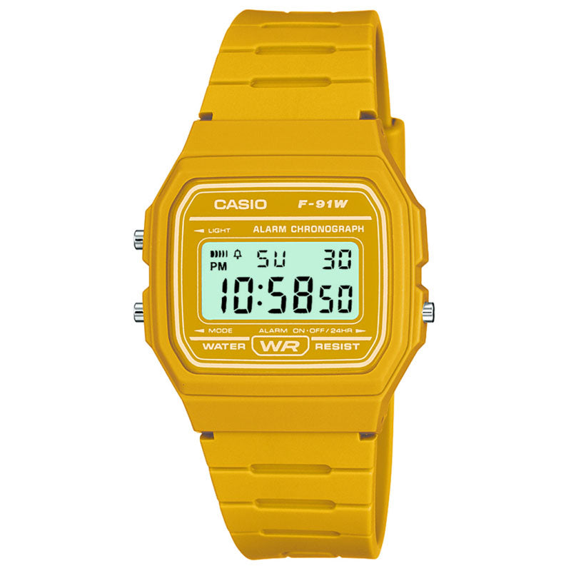 Casio F-91WC-9AEF Classic Digital Watch - Mustard Yellow