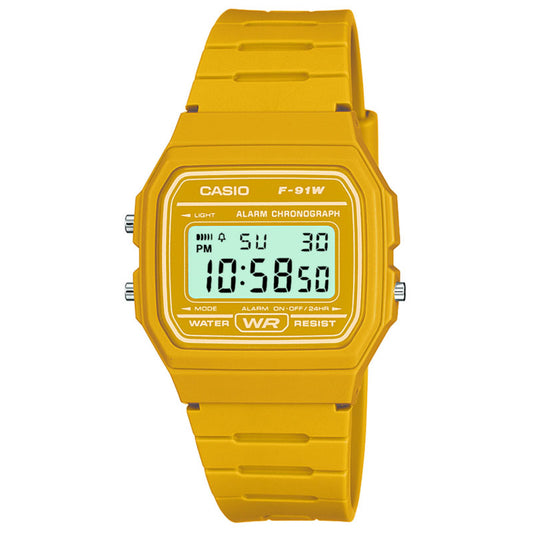 Casio F-91WC-9AEF Classic Digital Watch - Mustard Yellow