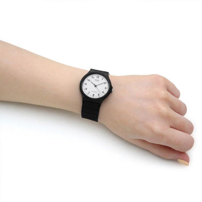 Casio MQ-24-7BLL Mens Analogue Watch with White Dial Black Resin Strap