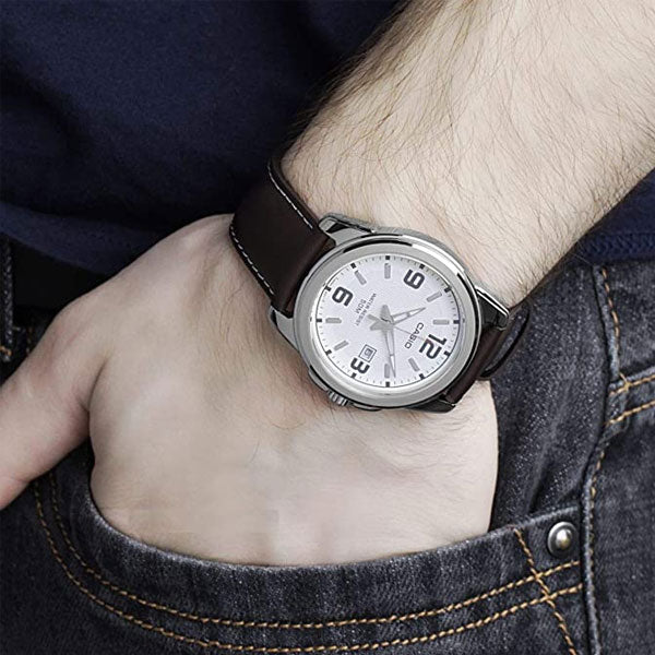 Casio MTP-1314PL-7AVEF Mens Analogue Watch - Brown with Silver Case
