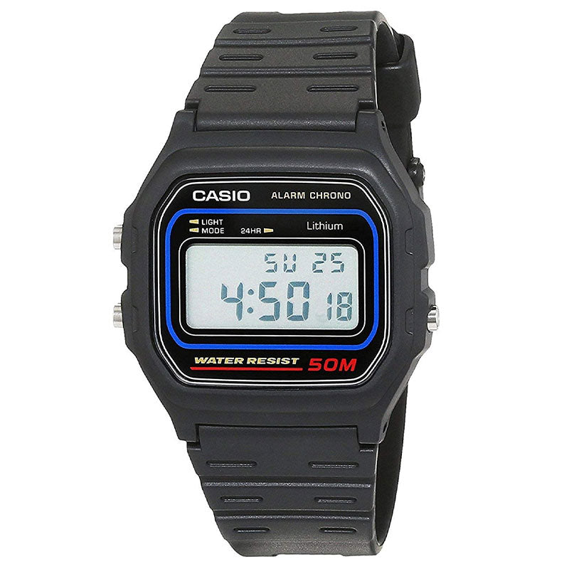 Casio W-59-1VQES Casual Digital Watch with Black Resin Strap