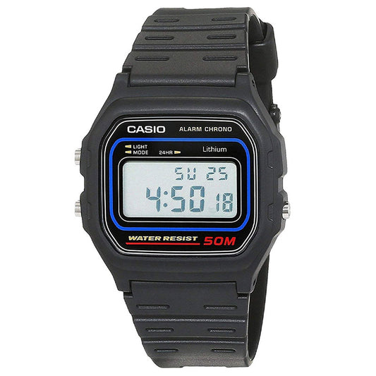 Casio W-59-1VQES Casual Digital Watch with Black Resin Strap