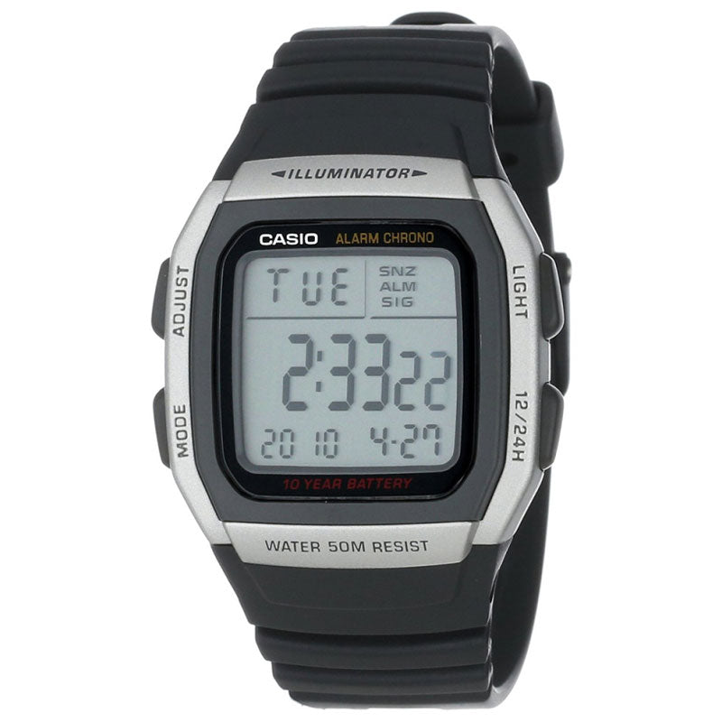 Casio W-96H-1AVES Digital Watch with Extended Battery Life Timer