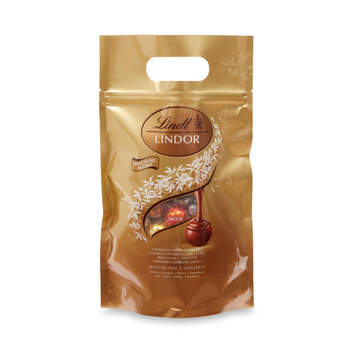 Lindt Lindor Assorted Chocolate Cornet Truffles, 80 Chocolate Balls, 1000g