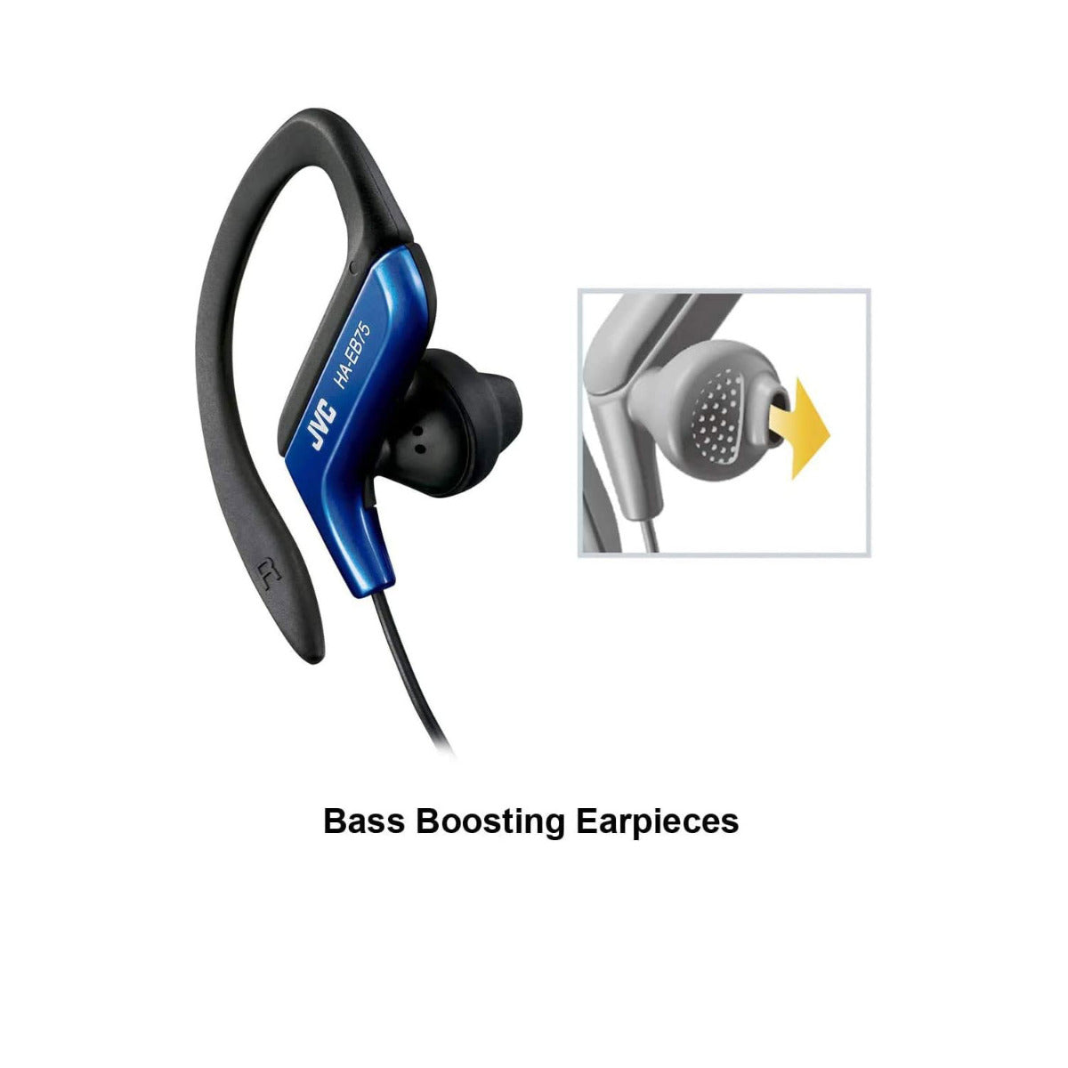 JVC HAEB75A Blue Sports Ear Clip Headphone