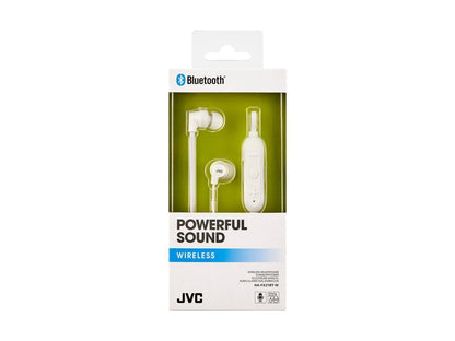 JVC HAFX21BT Powerful Sound Wireless Bluetooth In Ear Headphones - White