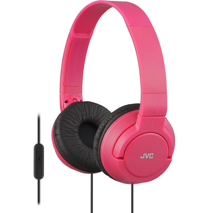 JVC HASR185 Lightweight Powerful Bass Headphones with Remote and Microphone - Red