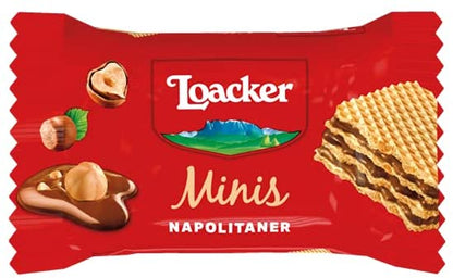 Loacker Minis Crispy Wafers  Hazelnut Vanilla Biscuits, Mix Flavors, 80 Pieces, 800g