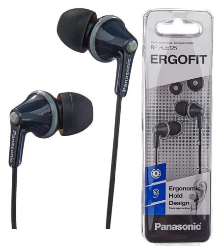 Panasonic RPHJE125EK Black Noise Isolating In Ear Headphones