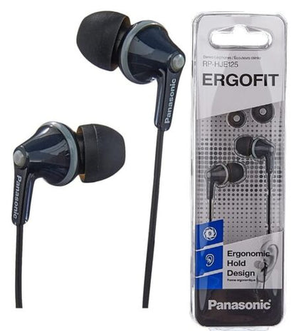 Panasonic RPHJE125EK Black Noise Isolating In Ear Headphones