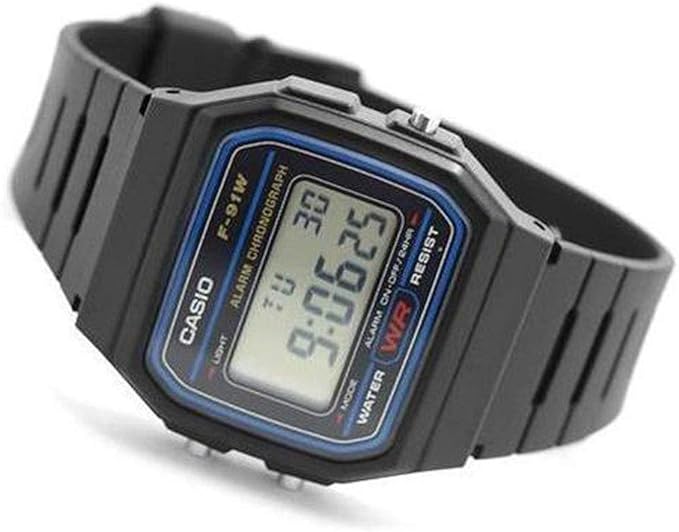 Casio F-91W-1DG Digital Watch with Black Strap