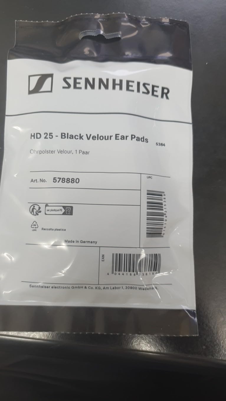 Sennheiser 578880 - HD 25 Velour Earpads BLACK