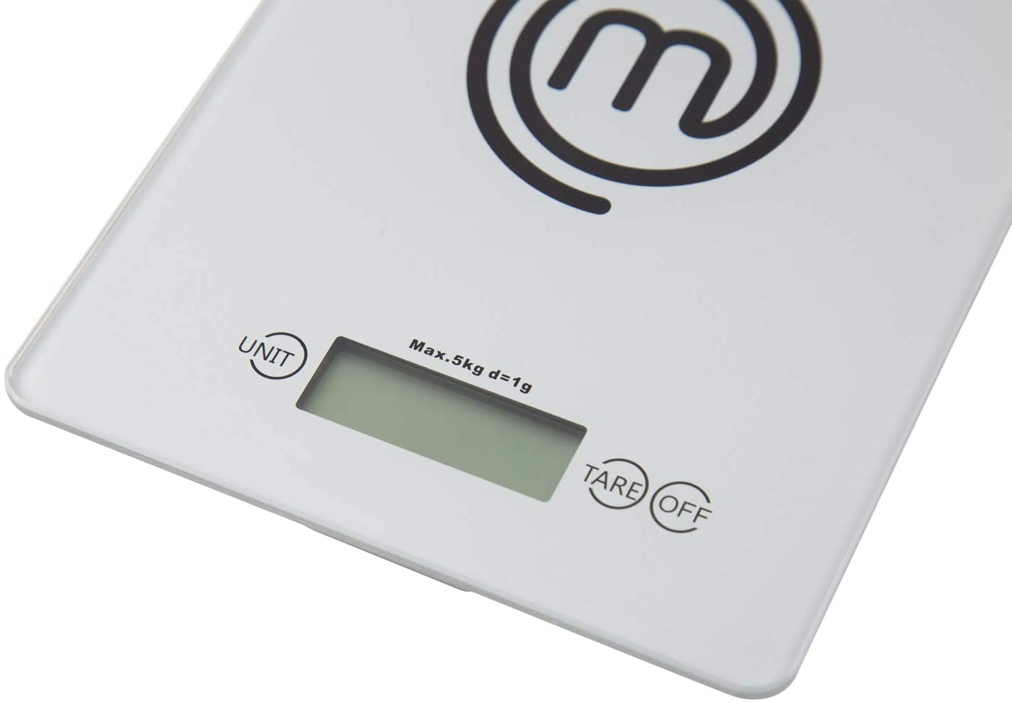 MasterChef  525489 Kitchen Scale, Wide Platform, 4mm Tempered Safety Glass, Touch On & Auto-Off