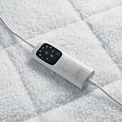 Dreamland Intelliheat+ fast heat Scandi Full Bed size Sherpa Underblanket | Single size electric blanket 190 x 90cm | elasticated straps | 1 control, 6 temperature settings
