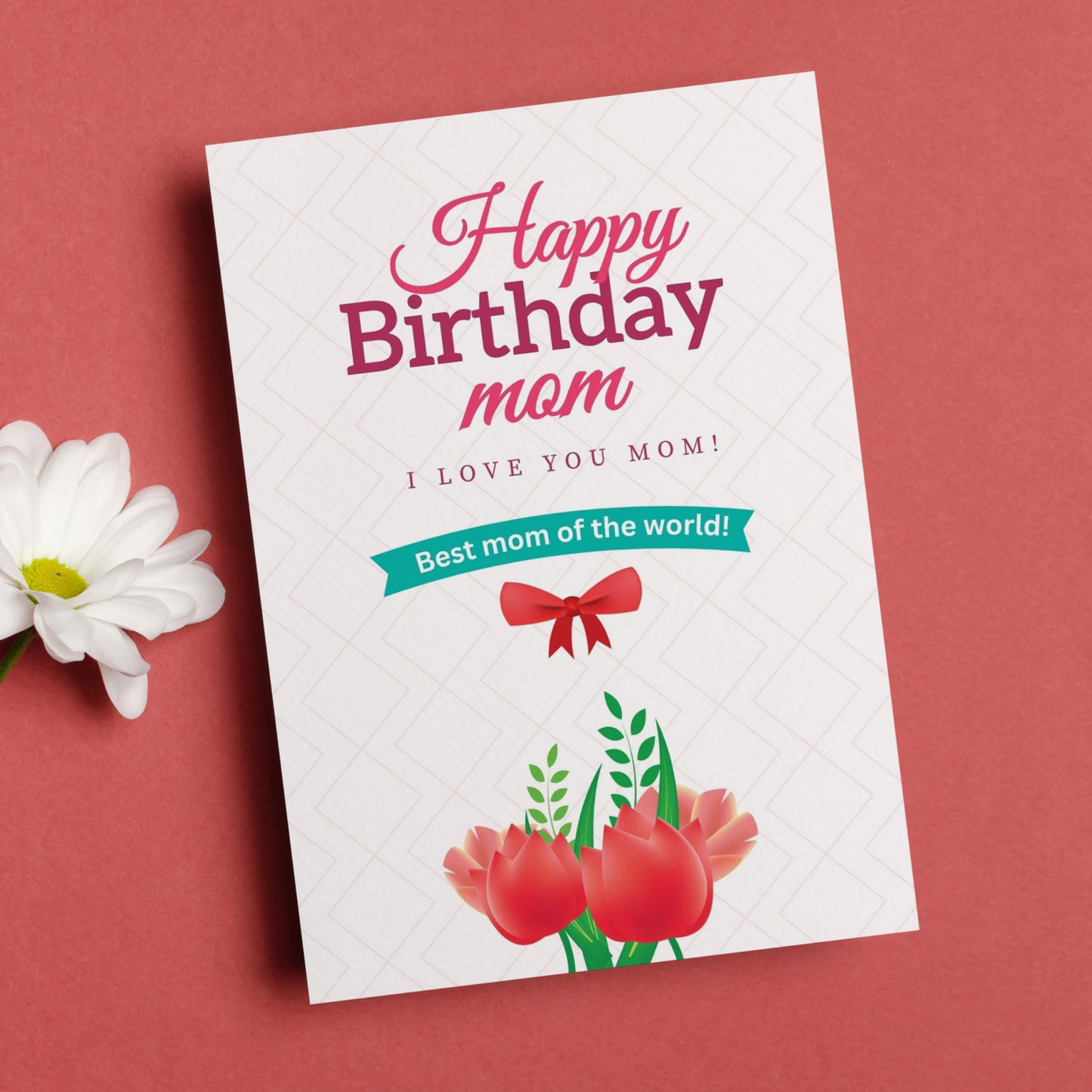 Happy Birthday Mom Digital Card | Editable Tulip Canva Template