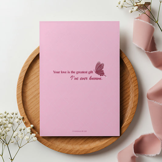 Happy Birthday Mom Digital Card | Ribbon Bow Canva Template