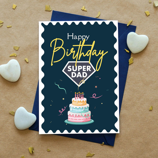 Happy Birthday Dad Digital Card | Cake & Party Pops Canva Template