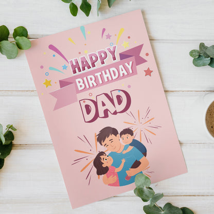 Happy Birthday Dad Digital Card | Dad & Daughter Canva Template